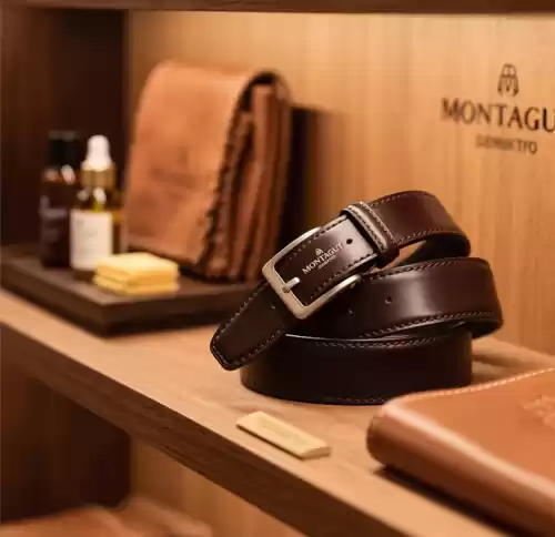 Montagut夢特嬌頂級小牛皮皮帶