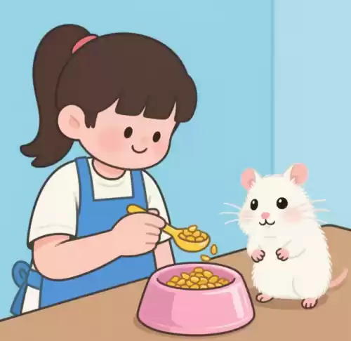 倉鼠餵食示意圖